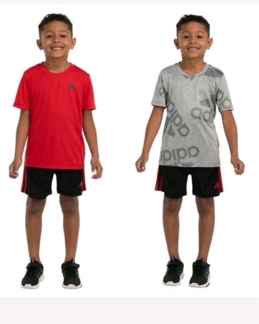 Adidas Boy's 3-Piece Set Grey/Red Size-5 Youth Boys